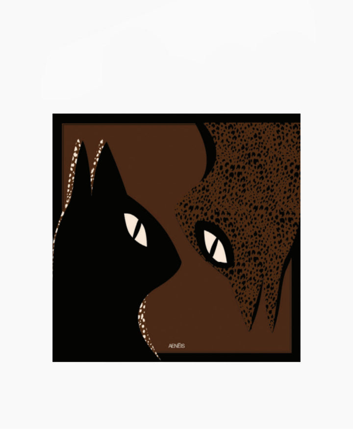 Seiden-Foulard "Eclipse Animal Silk Scarf" - Ebano