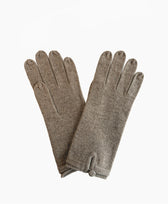 Handschuhe Kaschmir Knopf Oats & Rice in Taupe