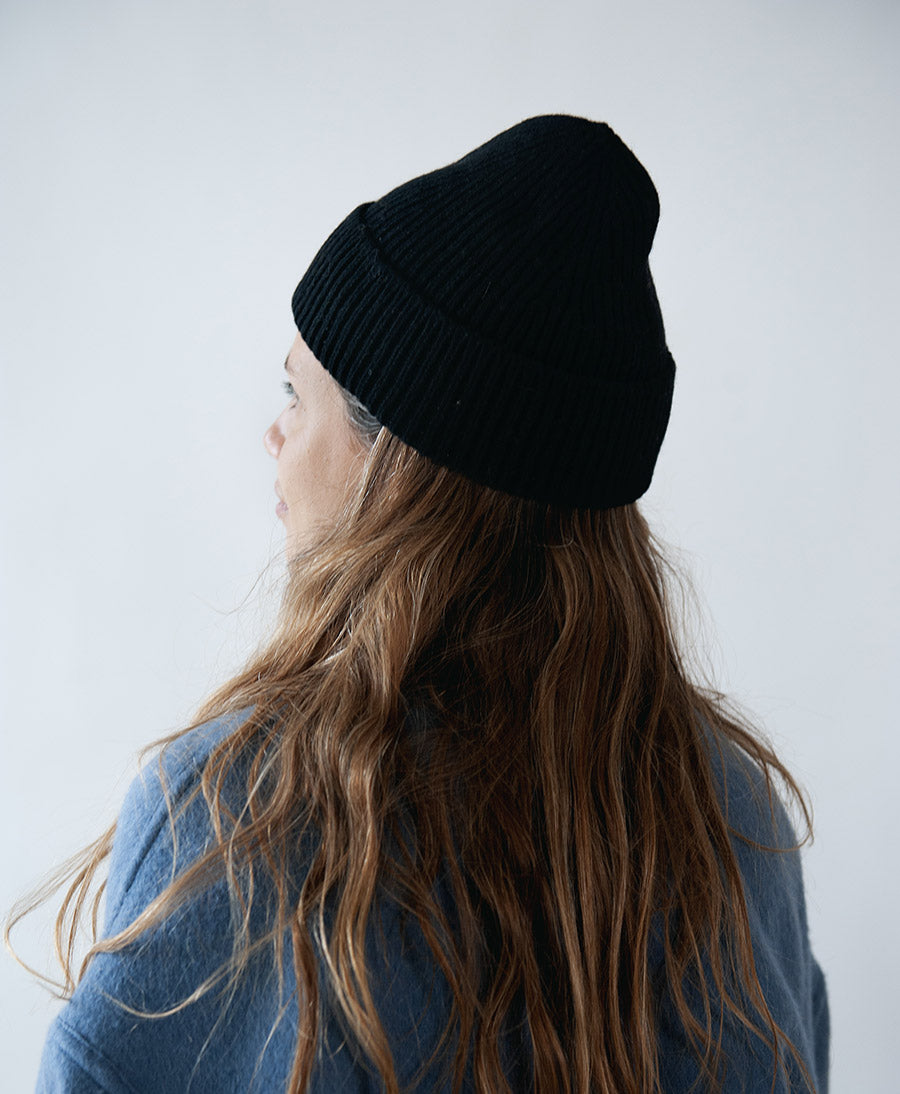 Strickmütze BEN Beanie aus Kaschmir - Schwarz