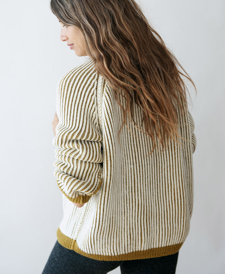 Strickpullover Brooke Sweater - Moss Green - Ecru