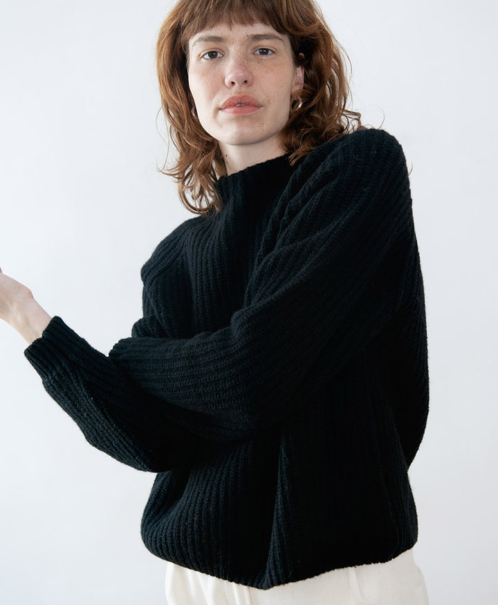 Strickpullover Oriana Sweater - Rezyklierter Kaschmir - Schwarz