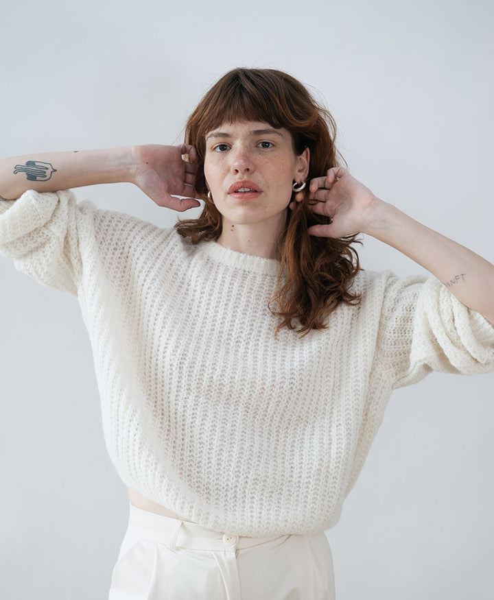 Leichter Strick-Wickelcardigan VEGA - Ivory