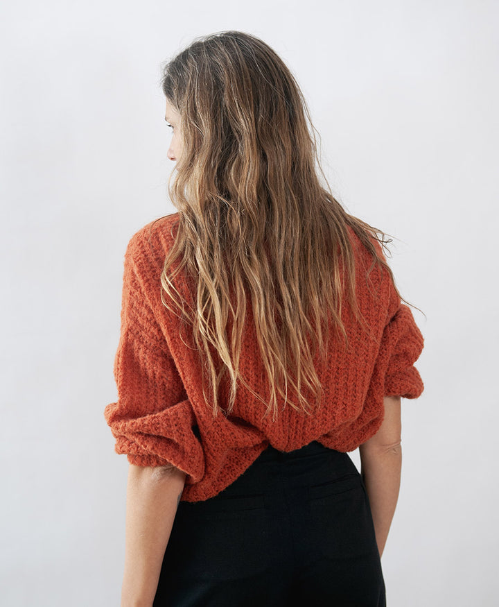 Leichter Strick-Wickelcardigan VEGA - Ochre