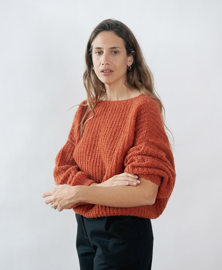 Leichter Strick-Wickelcardigan VEGA - Ochre