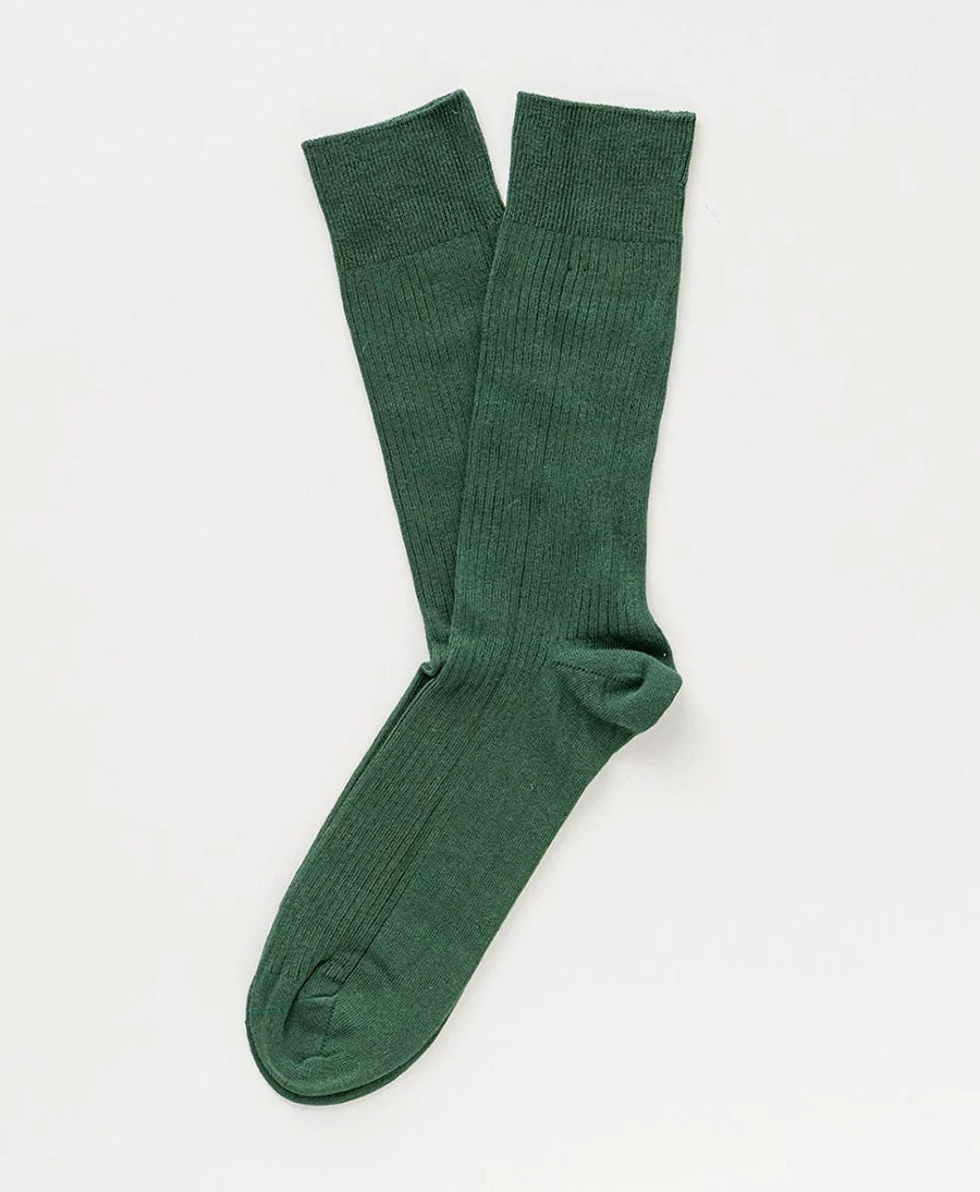 Socken Bio-Baumwolle - Feine Streifen - Dunkelgrün