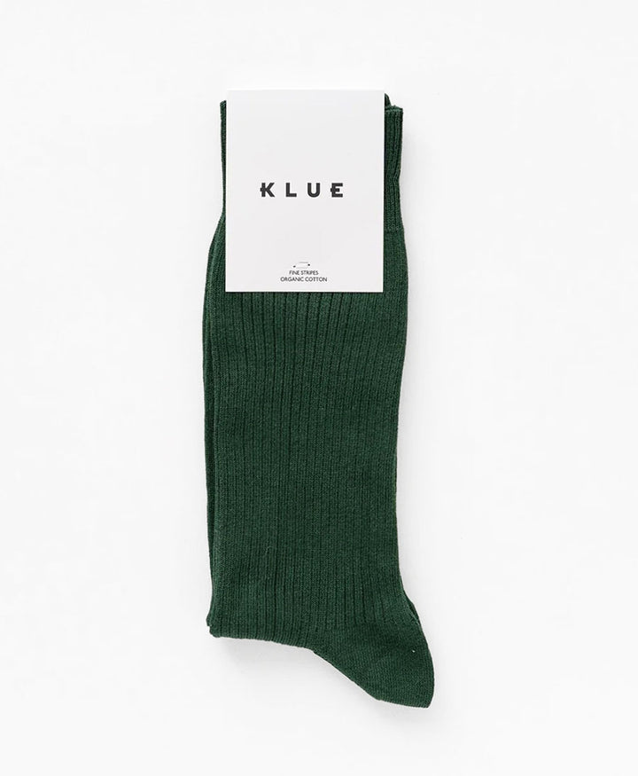 Socken Bio-Baumwolle - Feine Streifen - Dunkelgrün