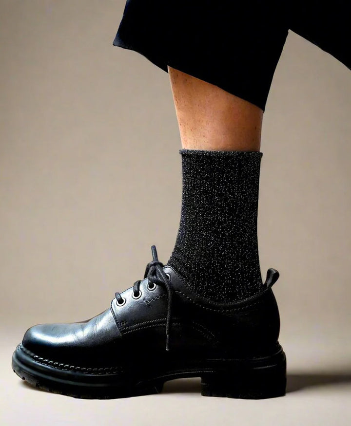 Glitzer Socken Lyocell - Schwarz