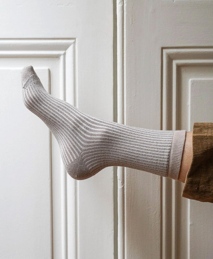 Glitzer Socken Lyocell - Mondlicht / Streifen