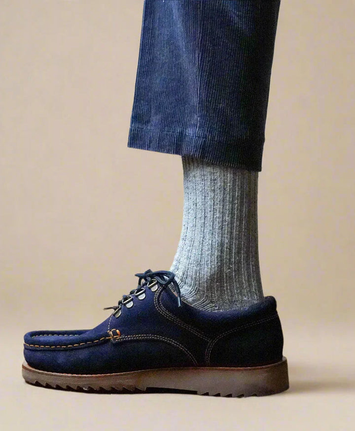 Socken Seide & Wolle - Grau