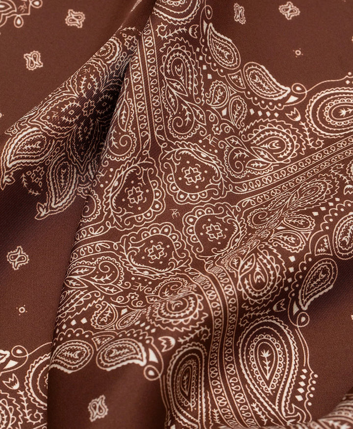 Seiden-Foulard "Minimal Bandana Silk Scarf" - Sepia