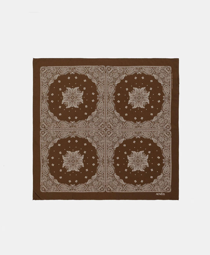 Seiden-Foulard "Minimal Bandana Silk Scarf" - Moka