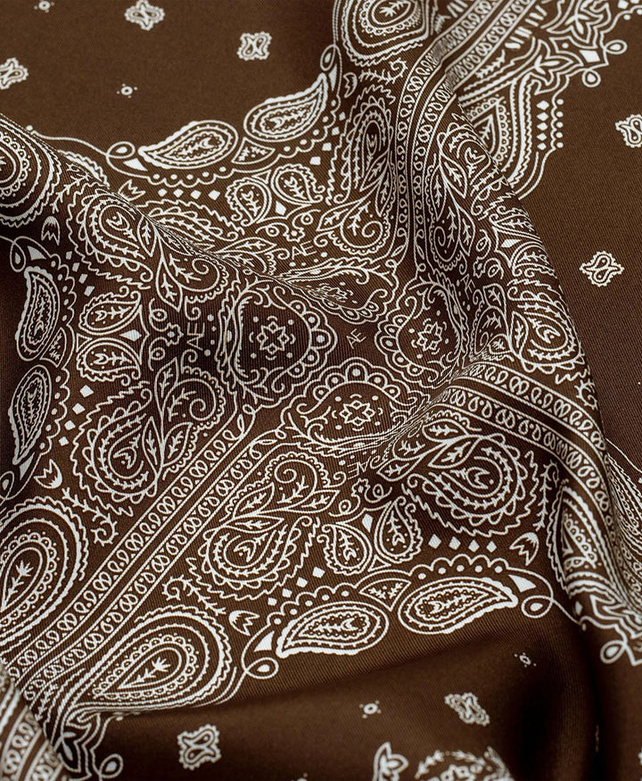 Seiden-Foulard "Minimal Bandana Silk Scarf" - Moka