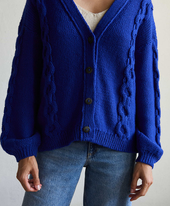 Blaues Strickcardigan Rocco - Electric Blue