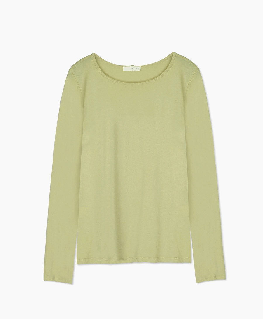 Langarm-Top mit Rundhalsausschnitt - Mellow Matcha