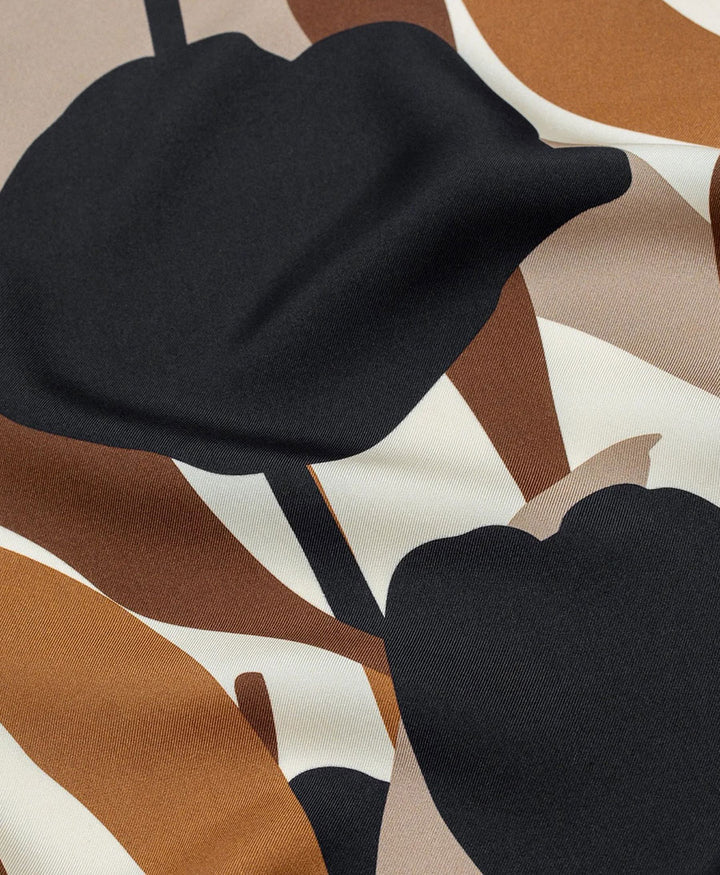 Grosses Seiden-Foulard "Tulip Garden Silk Scarf" - Earth