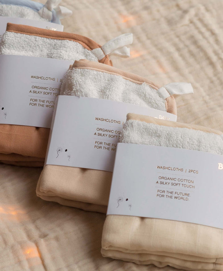 Waschlappen (2er Set) aus Bio-Baumwolle - Apricot