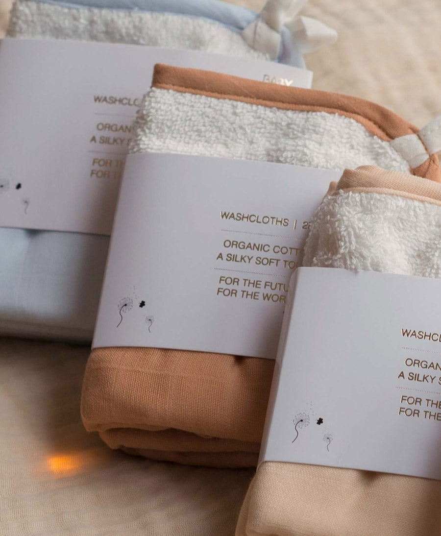 Waschlappen (2er Set) aus Bio-Baumwolle - Hellblau