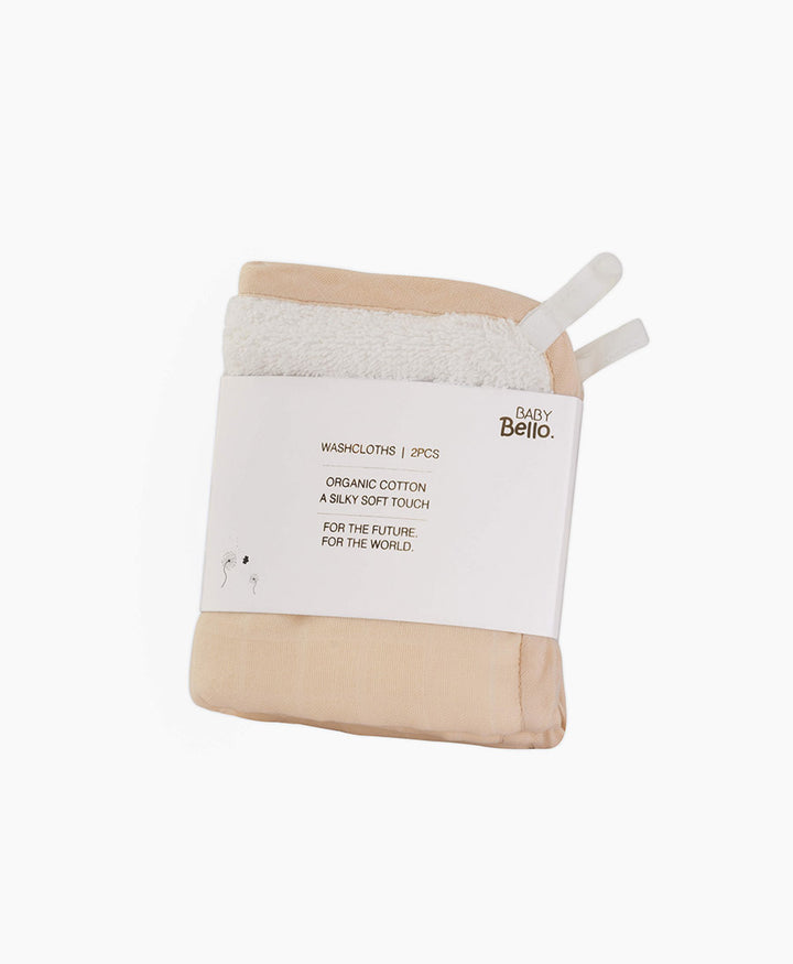 Waschlappen (2er Set) aus Bio-Baumwolle - Apricot