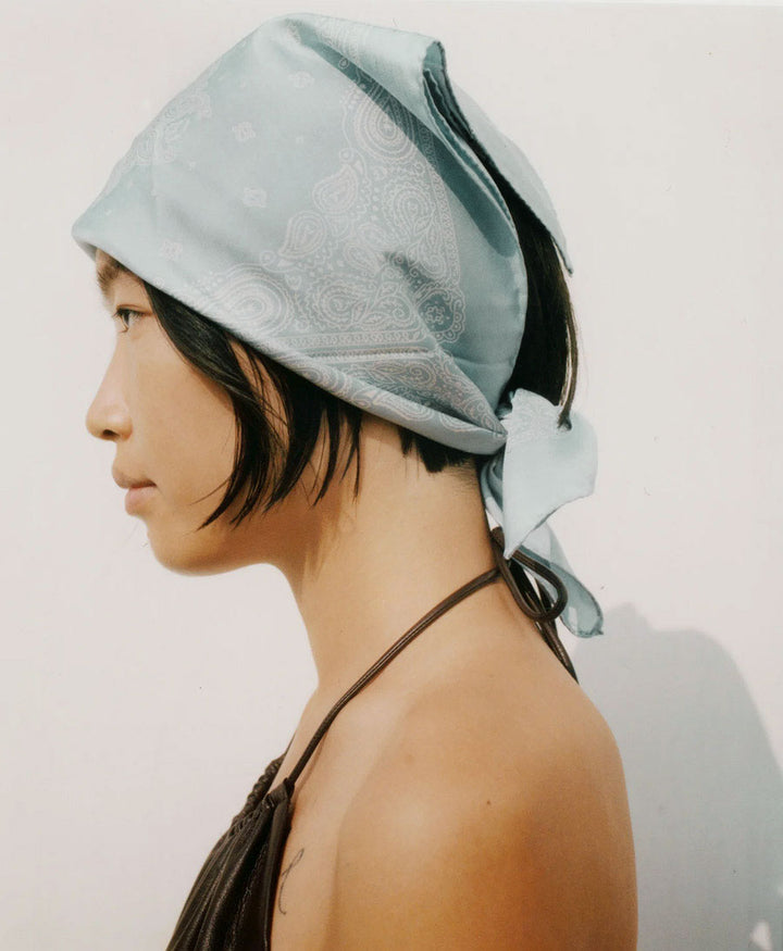 Seiden-Foulard "Minimal Bandana Silk Scarf" - Celadon