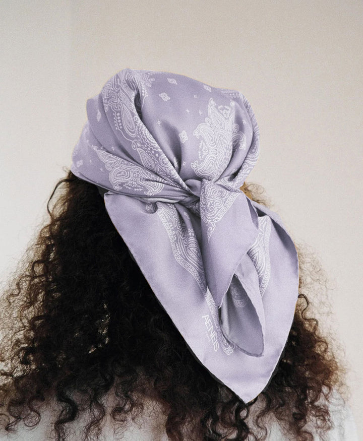 Seiden-Foulard "Minimal Bandana Silk Scarf" - Lavanda