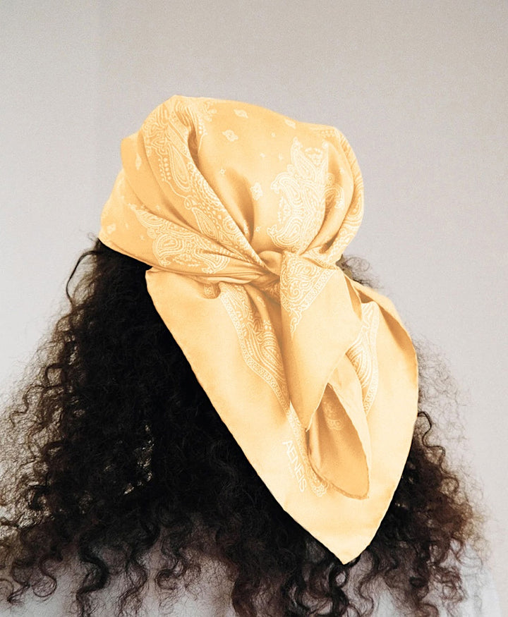 Seiden-Foulard "Minimal Bandana Silk Scarf" - Sun