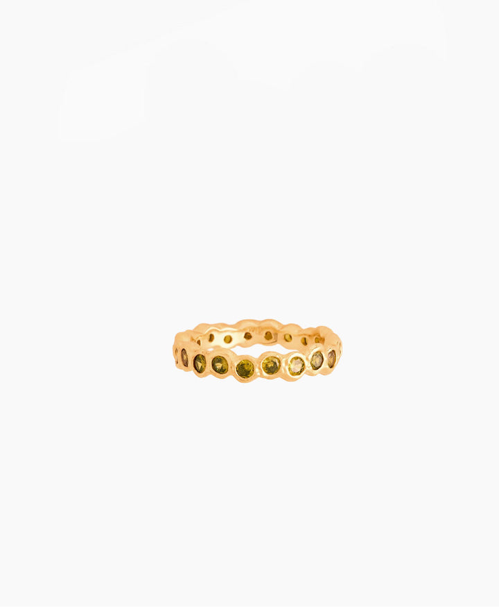 Amélia II Fingerring (Grün) vergoldet