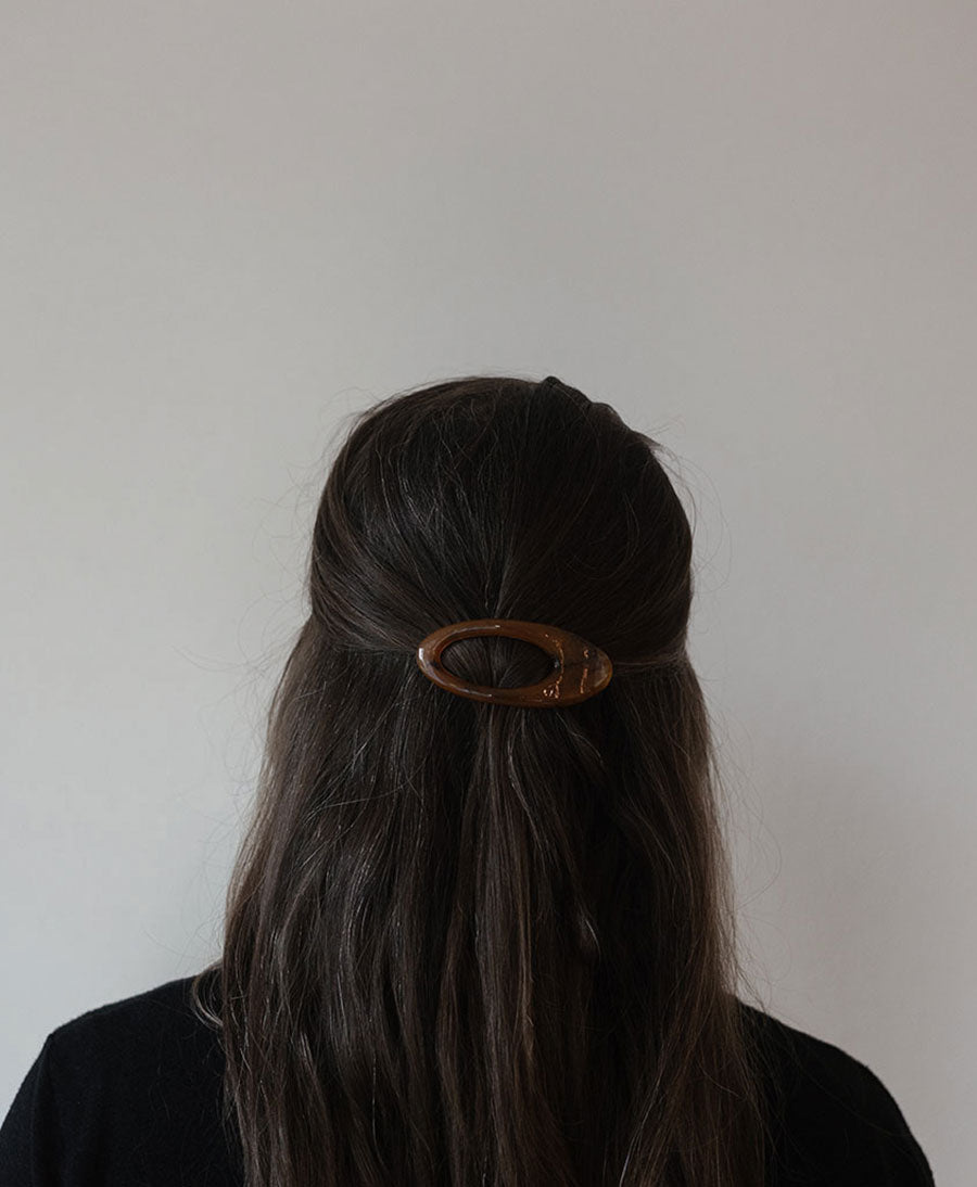 Flache Haarklammer ALMA - Cognac Tortoise