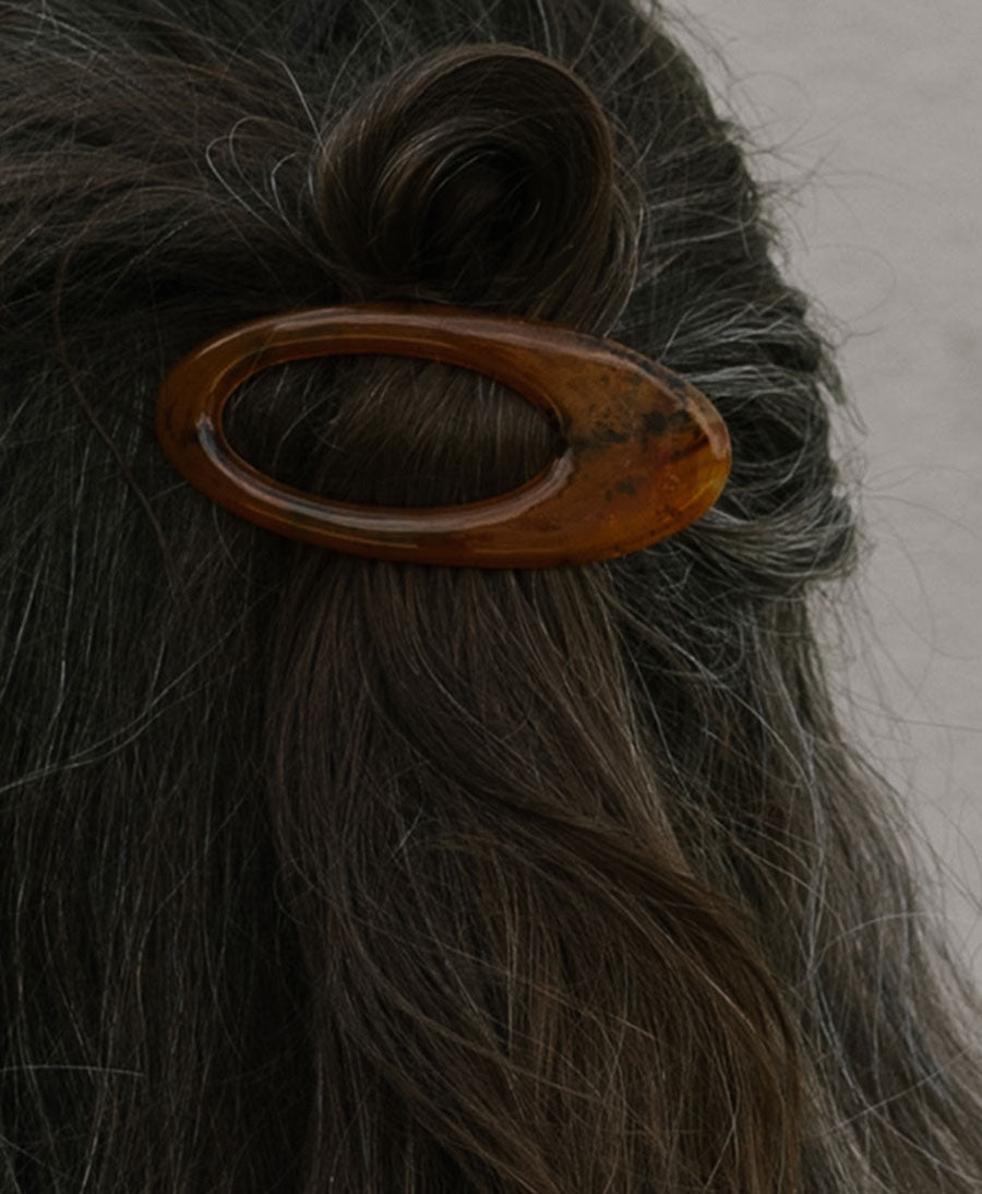 Flache Haarklammer ALMA - Cognac Tortoise