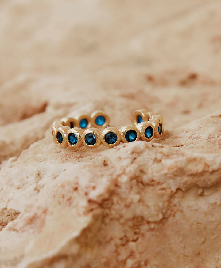 Amélia Fingerring vergoldet - Blau