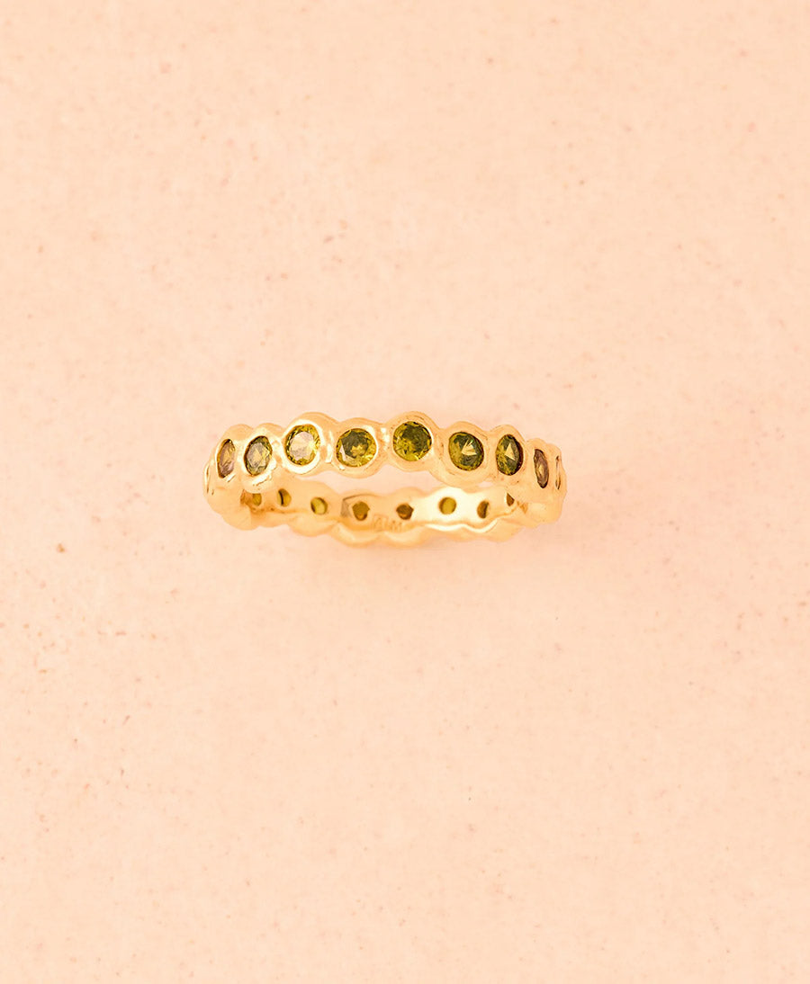 Amélia II Fingerring (Grün) vergoldet
