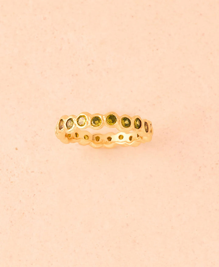 Amélia II Fingerring (Grün) vergoldet