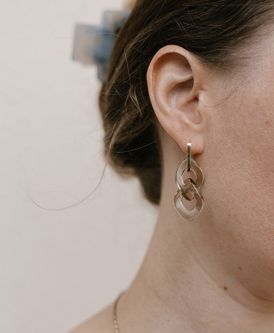 Anhänger EMILY für Creolen aus Acetat - Champagner