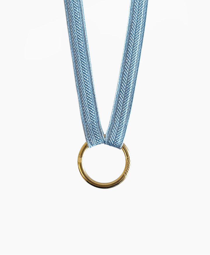 Schlüsselband mit Messing Schlüsselring - Aquamarine