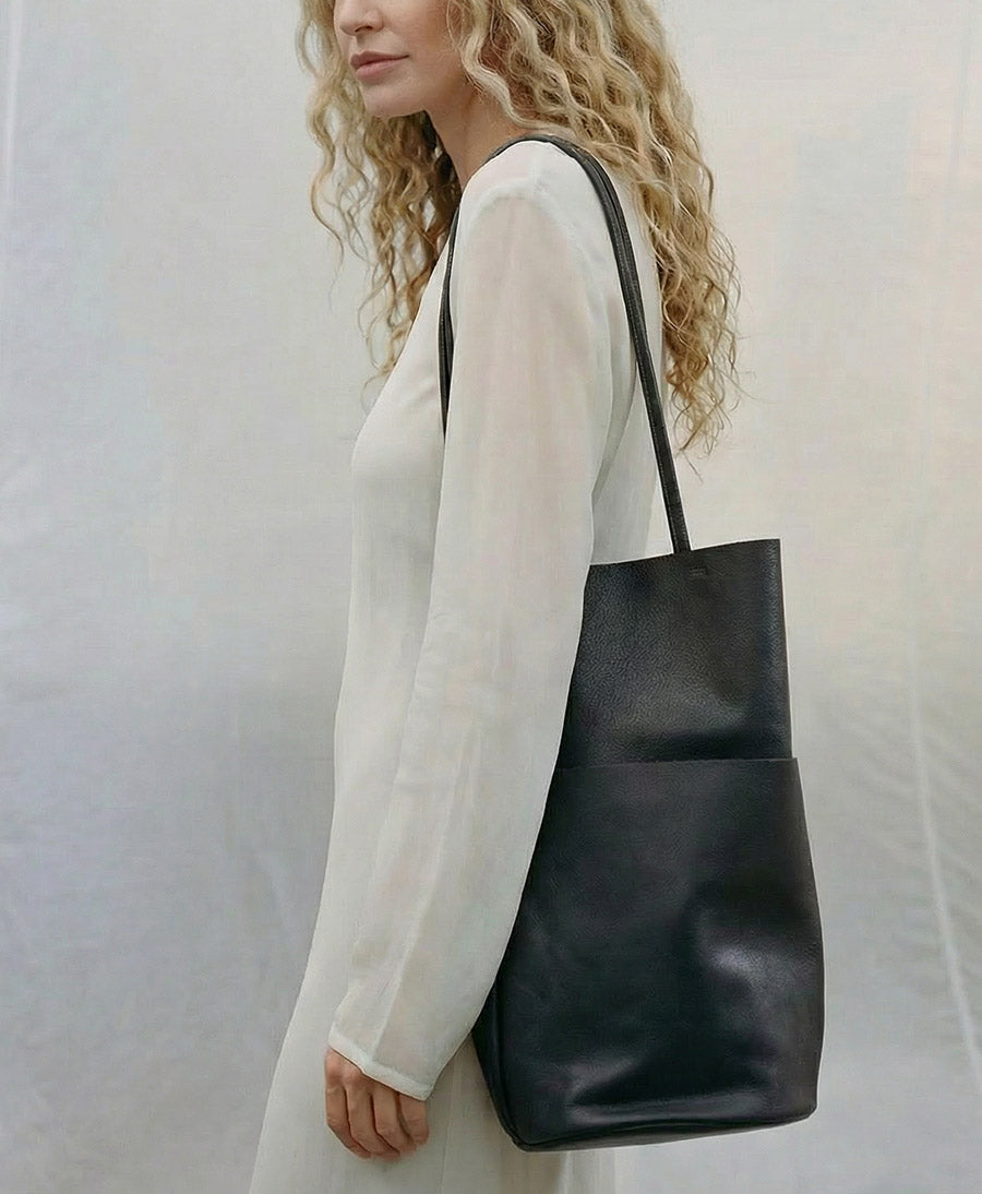 Schultertasche BUOY - Leder, schwarz