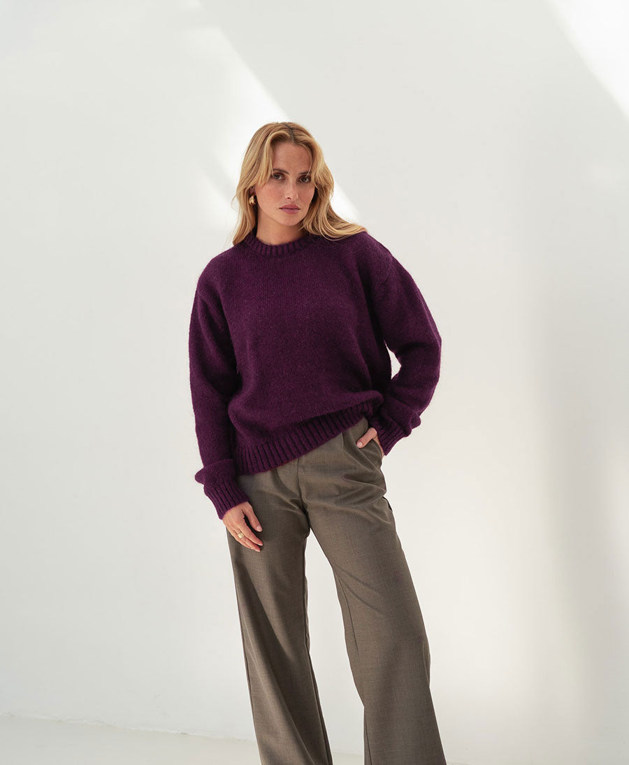 Strickpullover Claudia - Aubergine