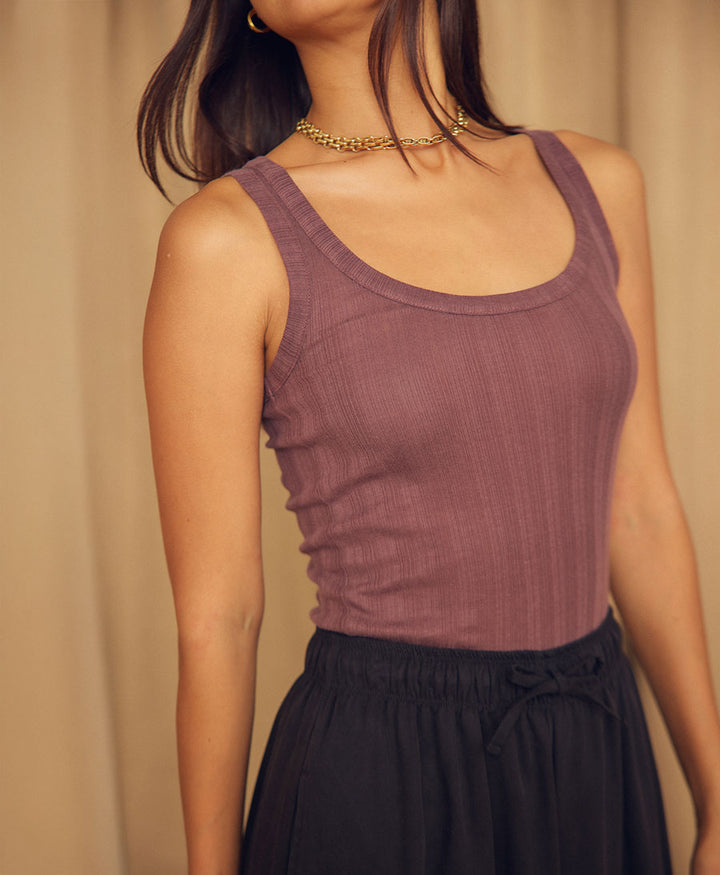 Rib Tank Top - Cocoa