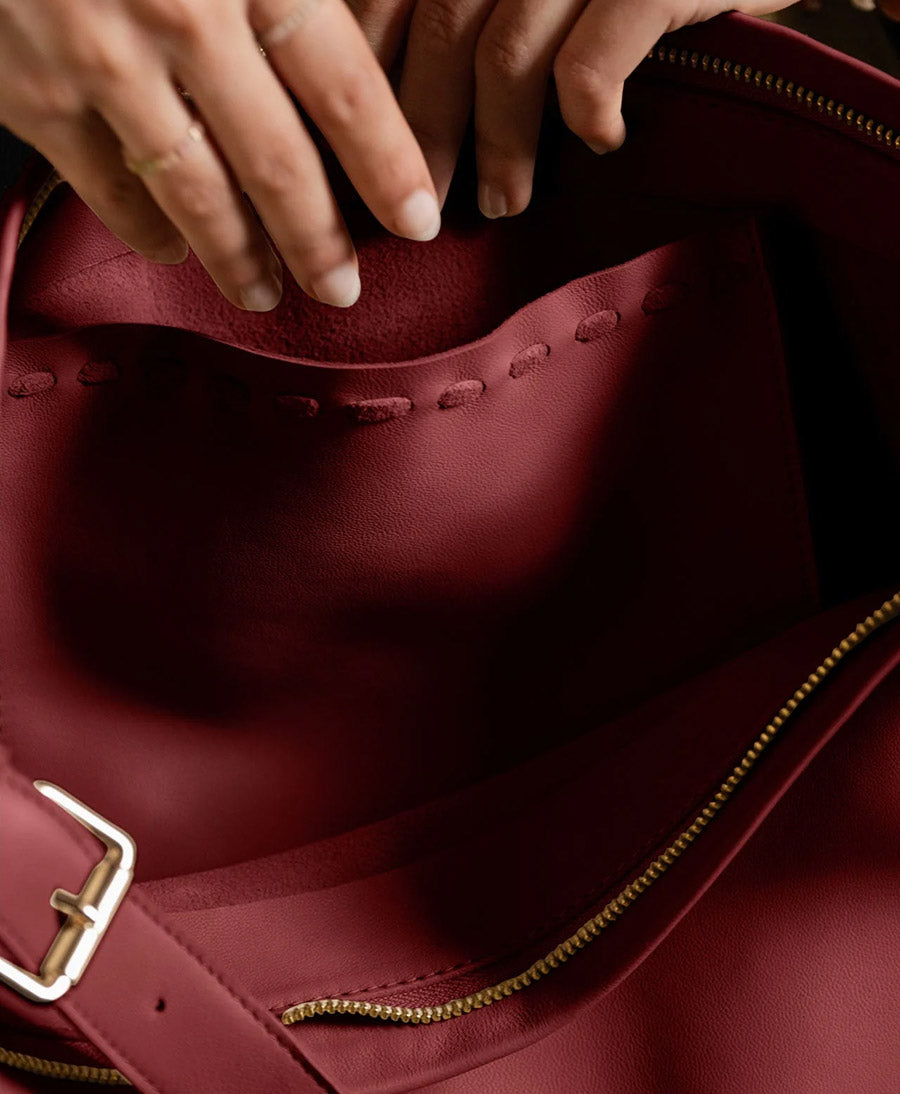 Ledertasche NAIMA - Dunkelrot