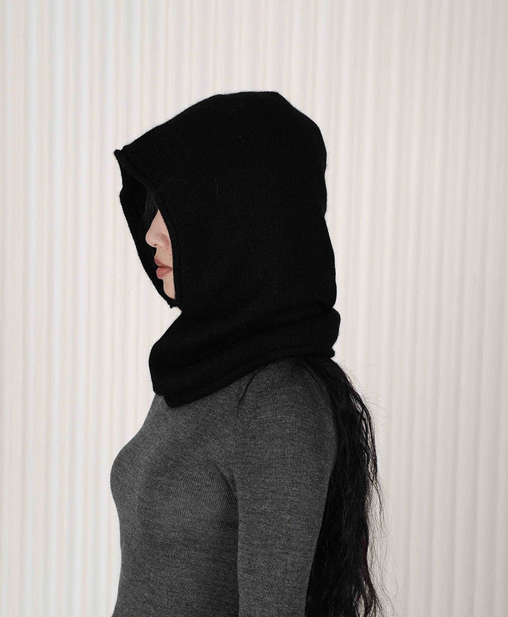 Kapuzenschal / Balaclava aus Kaschmir - Schwarz - Oats & Rice - clomes