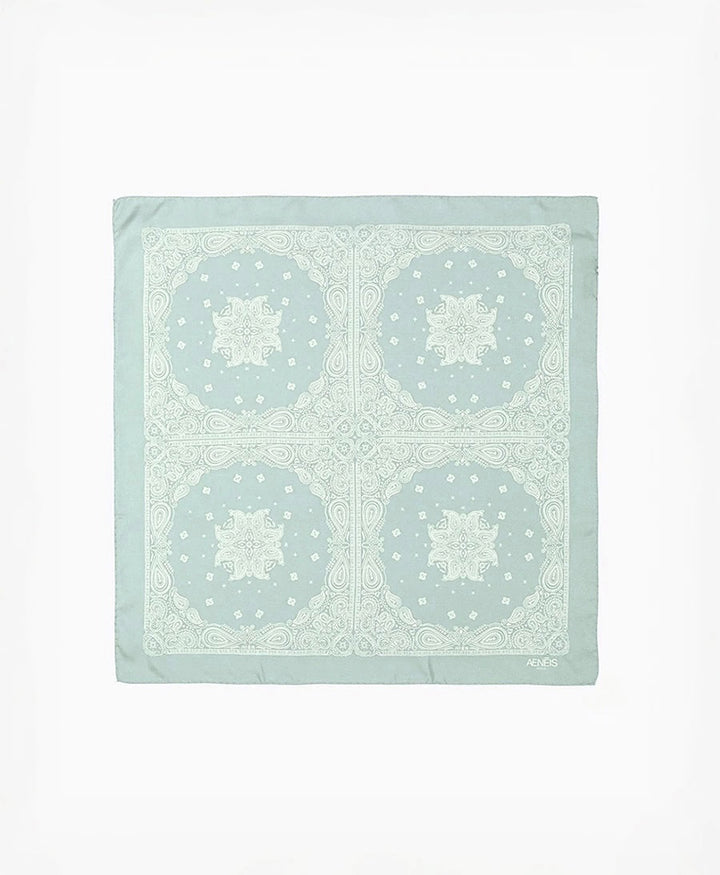 Seiden-Foulard "Minimal Bandana Silk Scarf" - Celadon