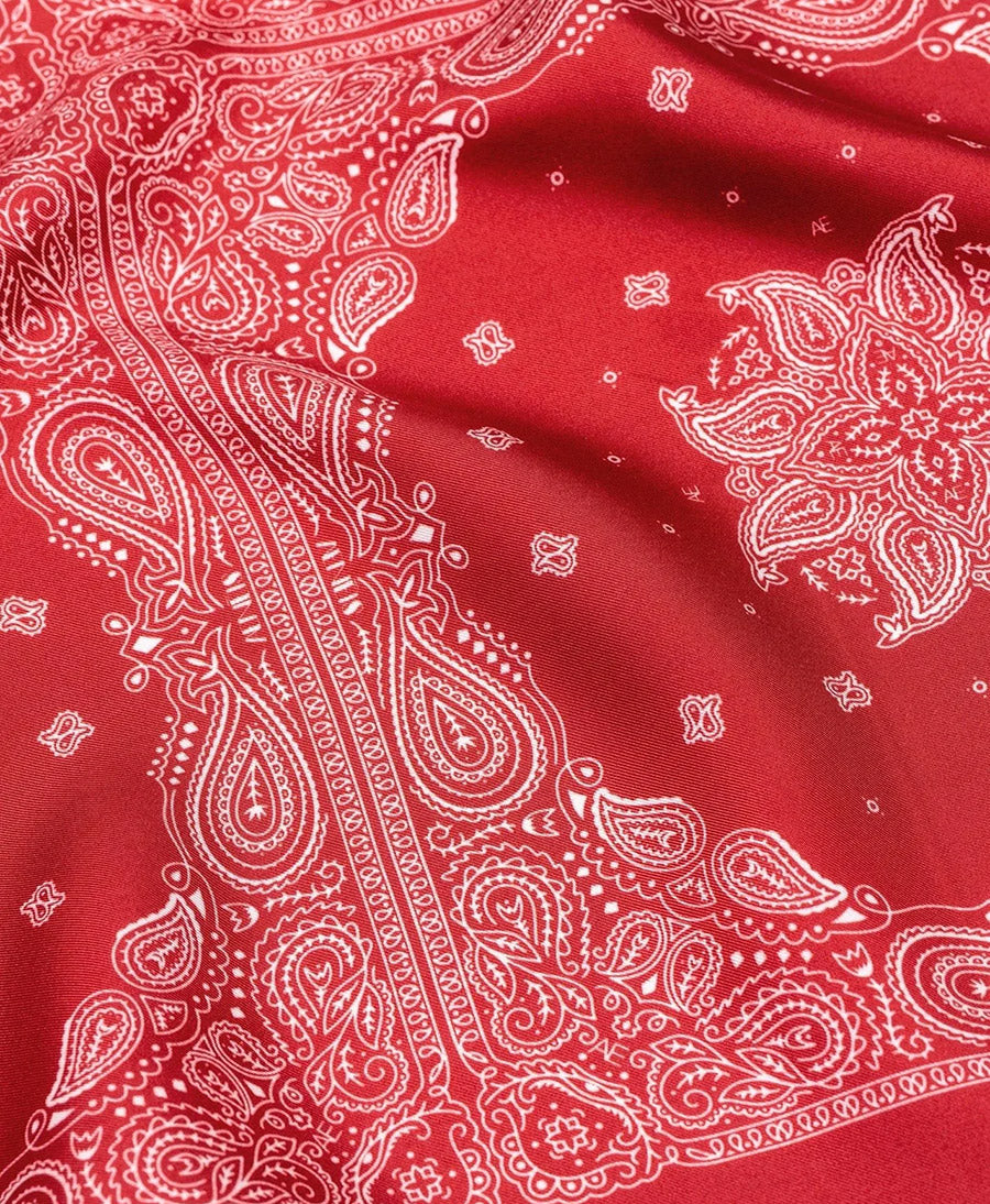 Seiden-Foulard "Minimal Bandana Silk Scarf" - Rot