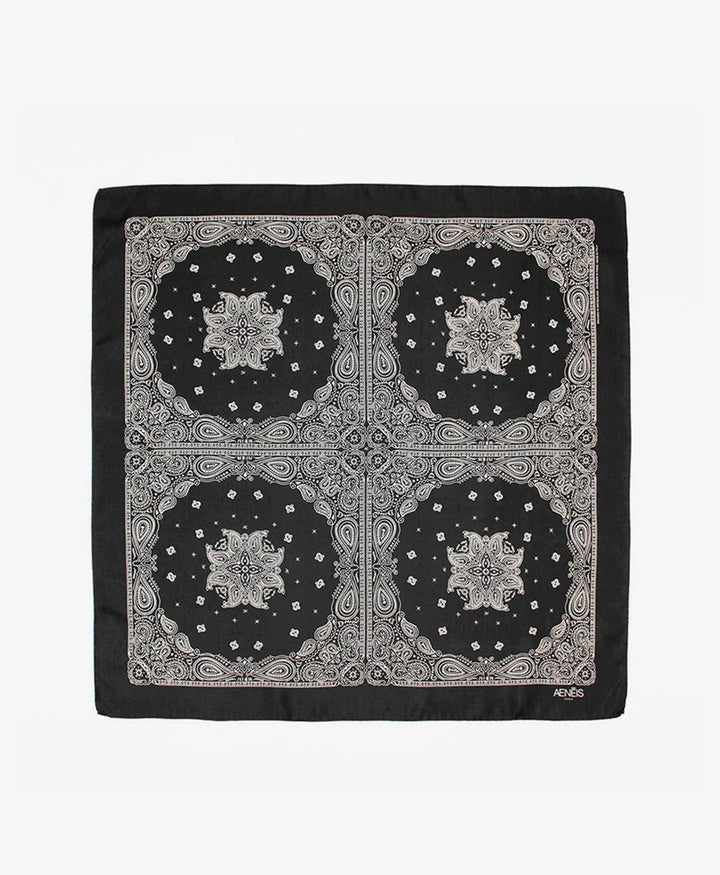 Seiden-Foulard "Minimal Bandana Silk Scarf" - Black