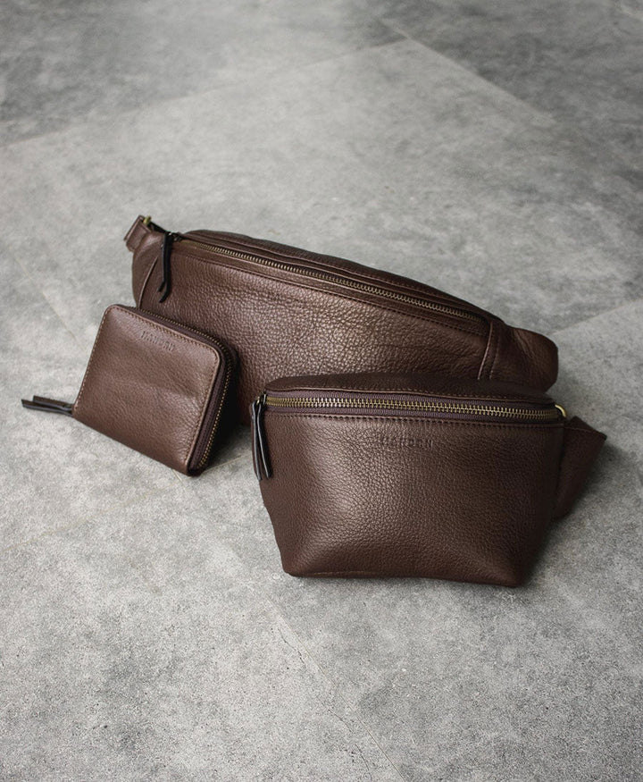 Bauchtasche aus Leder - The Remy Espresso - MANDRN - clomes