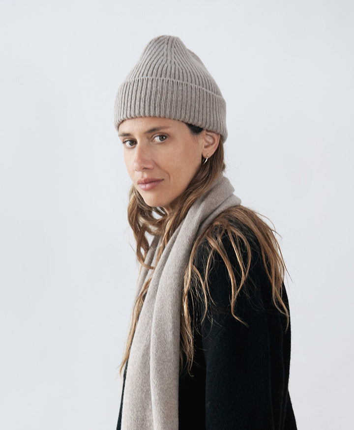 Strickmütze BEN Beanie aus Kaschmir - Greige