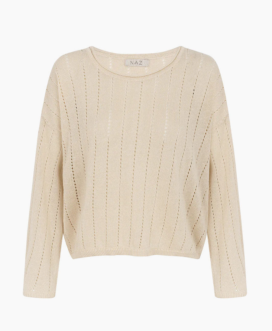 Strickpullover Sofie aus Leinen - Beige