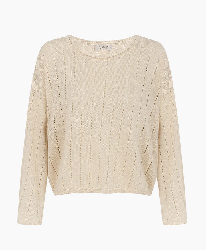 Strickpullover Sofie aus Leinen - Beige