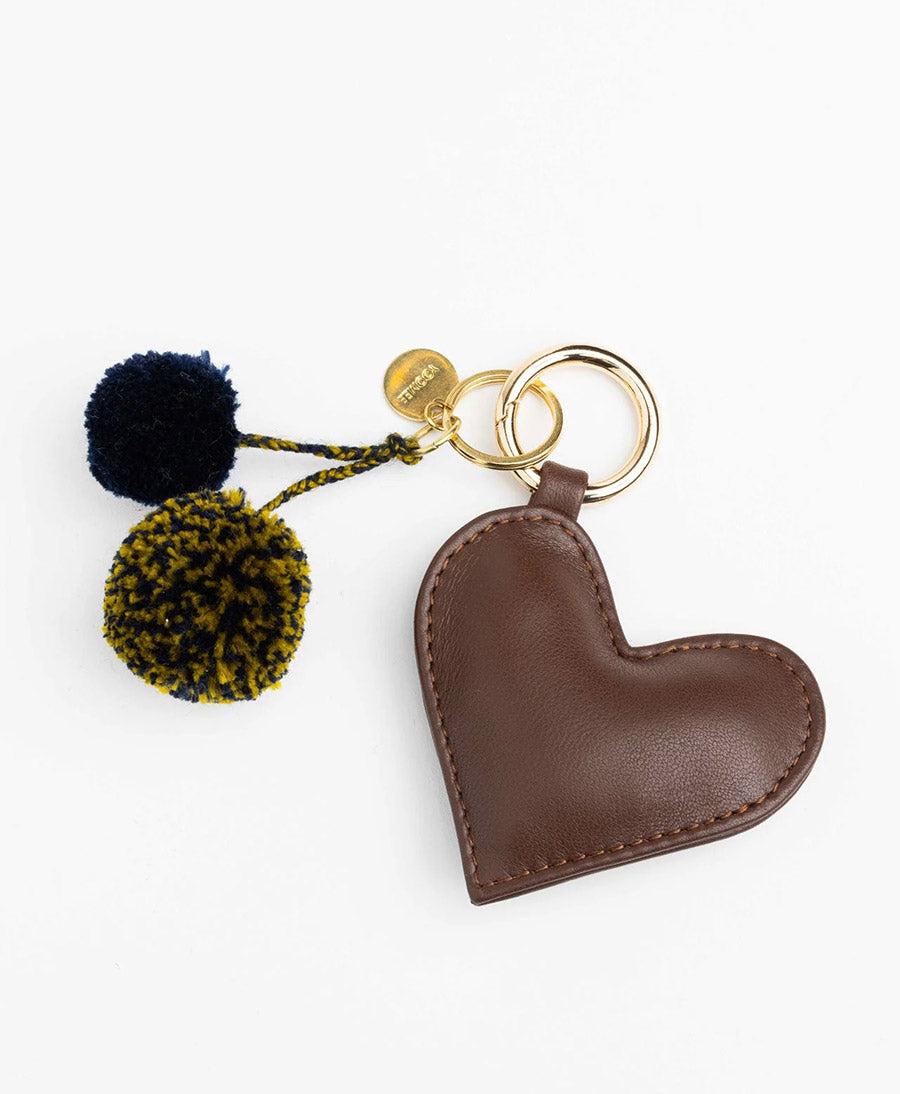 Schlüsselanhänger / Taschenanhänger aus Leder NAIMA - Dunkelbraun