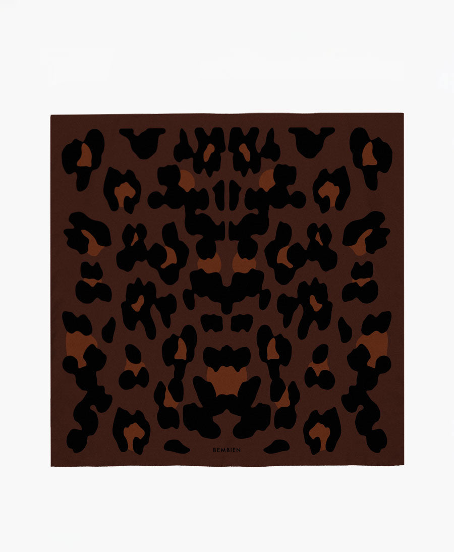Grosses Seiden-Foulard "Sahara Scarf" - Espresso