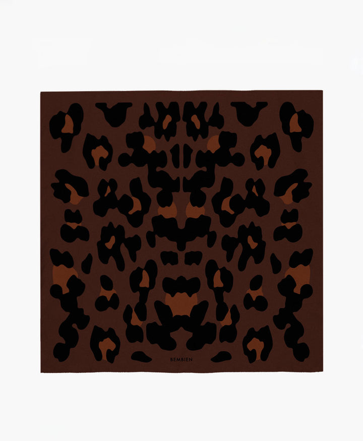 Grosses Seiden-Foulard "Sahara Scarf" - Espresso