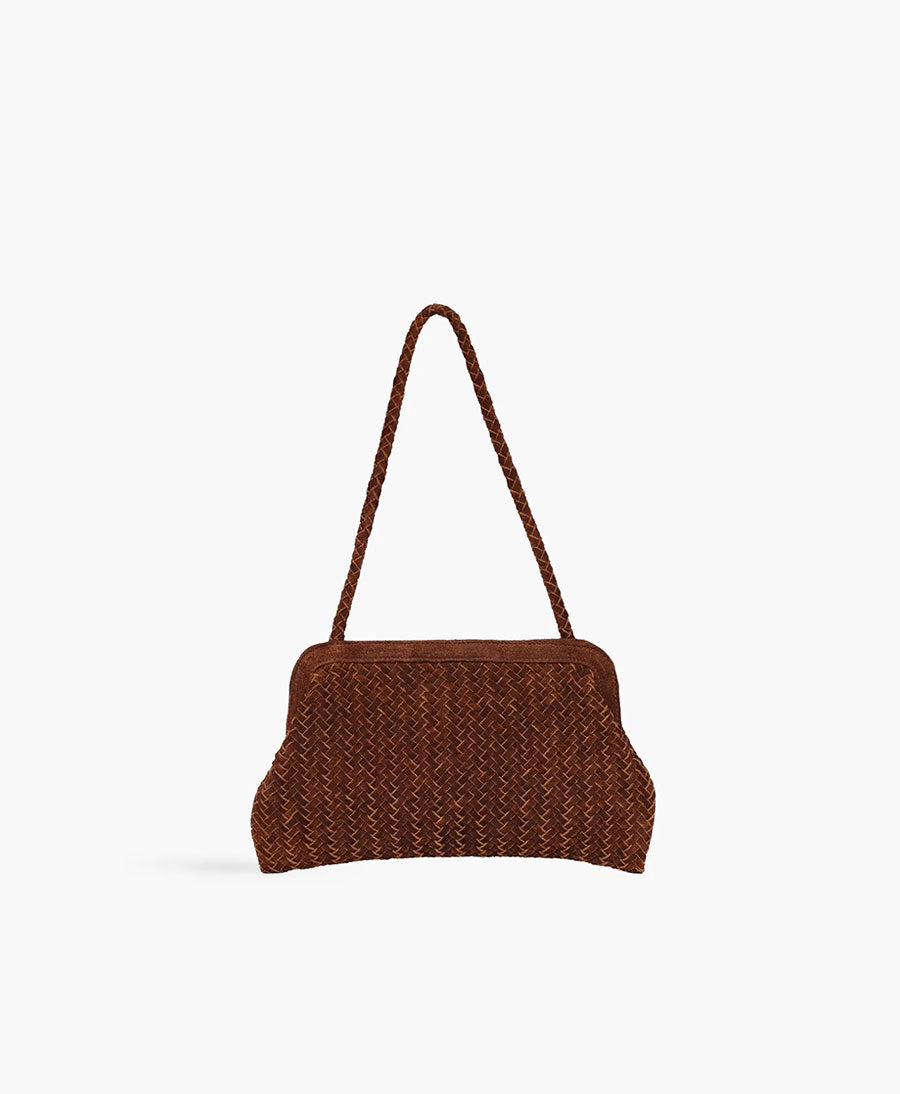 Gewebte Ledertasche "LE SAC" Suede - Braun