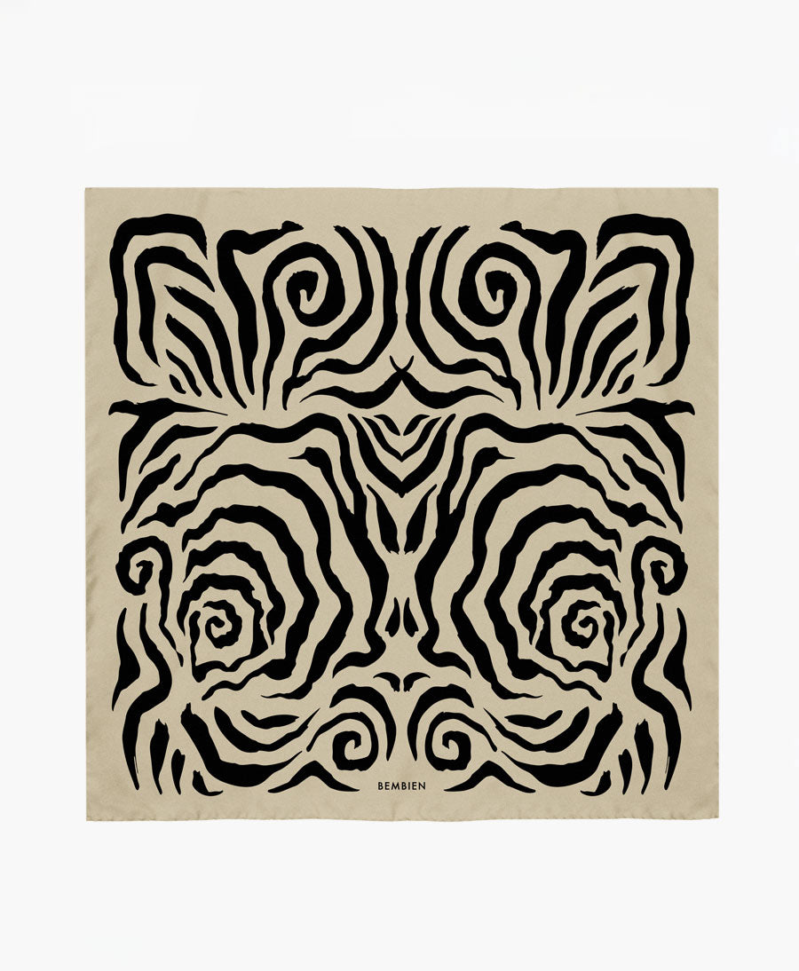 Grosses Seiden-Foulard "Linea Scarf" - Ivory